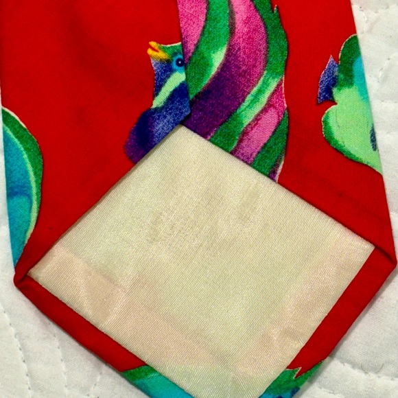 STEVE SCHEINER Vibrant 100% Cotton Executive Fish Designed Necktie Tie Pre-Owned - Picture 4 of 6